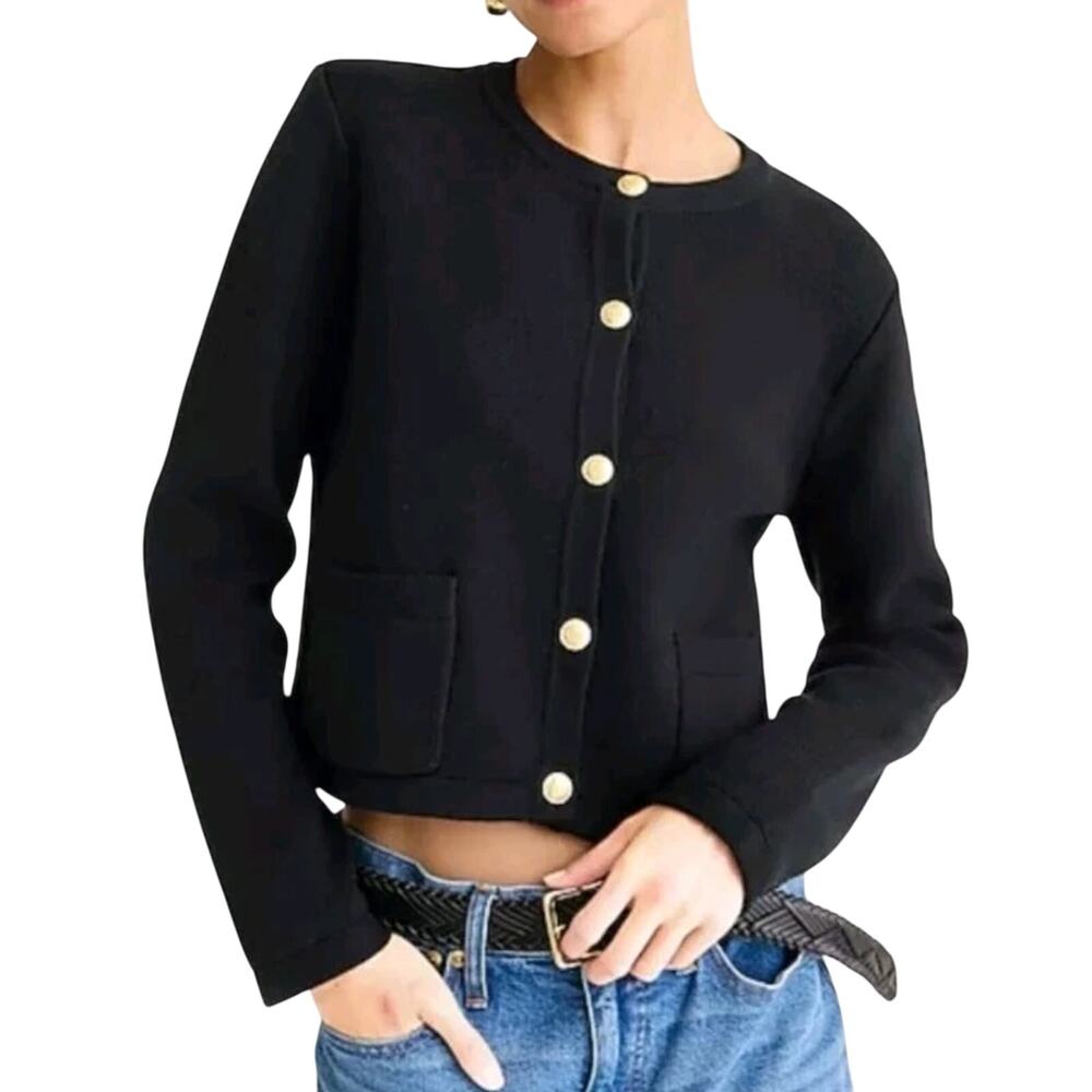 J.Crew Textured Black Emilie Cardigan Size XS